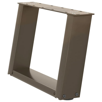 vidaXL Coffee Table Legs U-Shaped 2 pcs Natural Steel 40x(30-31) cm Steel