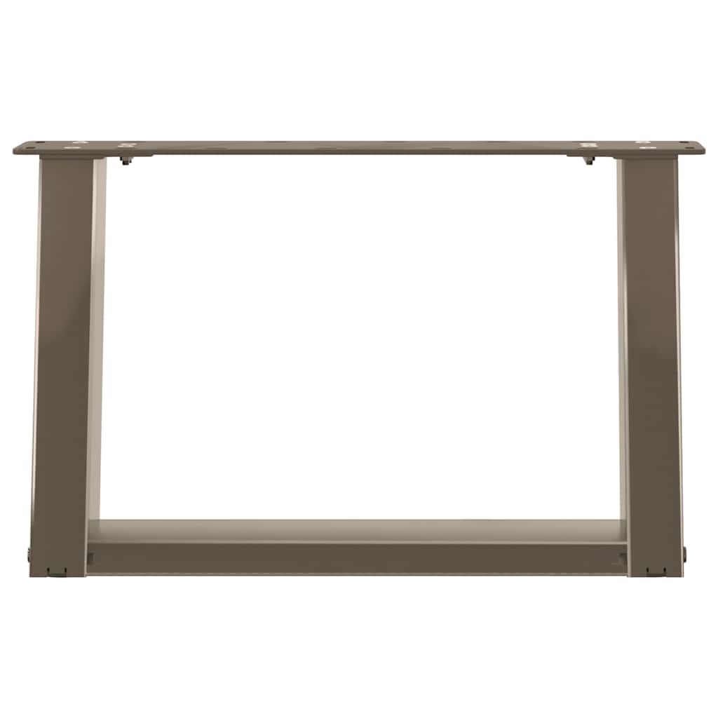 vidaXL Coffee Table Legs U-Shaped 2 pcs Natural Steel 40x(30-31) cm Steel