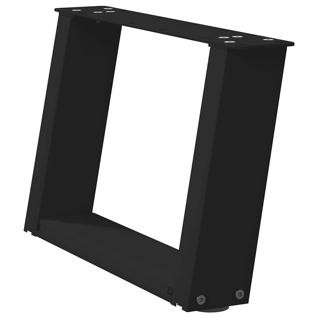 vidaXL Coffee Table Legs U-Shaped 2 pcs Black 50x(30-31) cm Steel