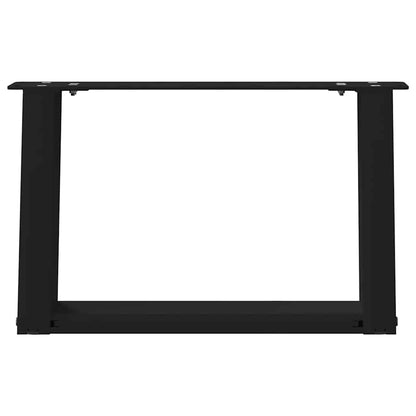 vidaXL Coffee Table Legs U-Shaped 2 pcs Black 50x(30-31) cm Steel