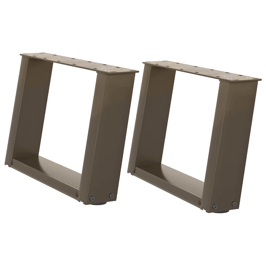 vidaXL Coffee Table Legs U-Shaped 2 pcs Natural Steel 50x(30-31) cm Steel
