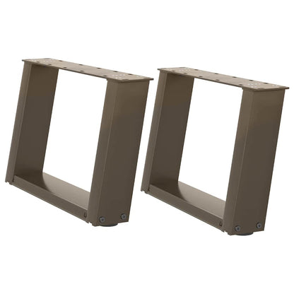 vidaXL Coffee Table Legs U-Shaped 2 pcs Natural Steel 50x(30-31) cm Steel