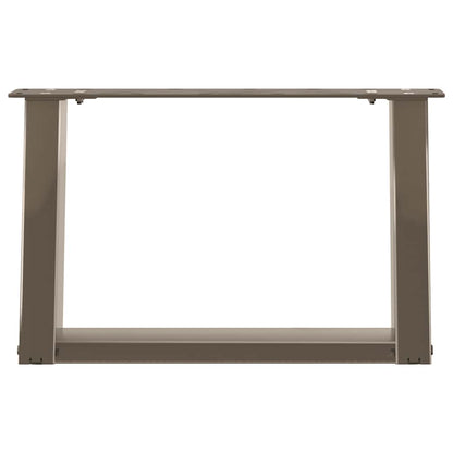 vidaXL Coffee Table Legs U-Shaped 2 pcs Natural Steel 50x(30-31) cm Steel