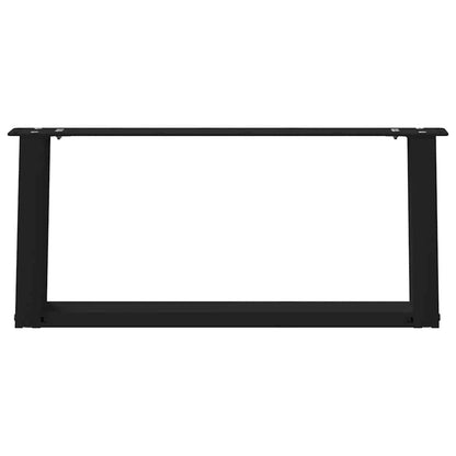 vidaXL Coffee Table Legs U-Shaped 2 pcs Black 60x(30-31) cm Steel