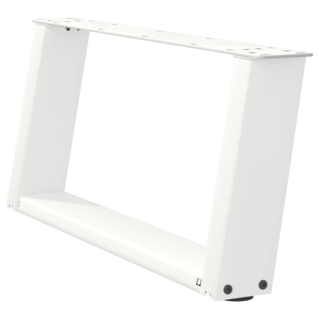 vidaXL Coffee Table Legs U-Shaped 2 pcs White 60x(30-31) cm Steel