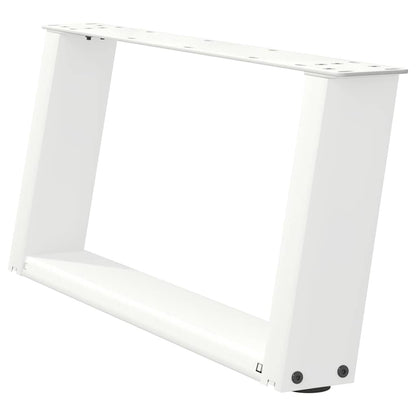 vidaXL Coffee Table Legs U-Shaped 2 pcs White 60x(30-31) cm Steel