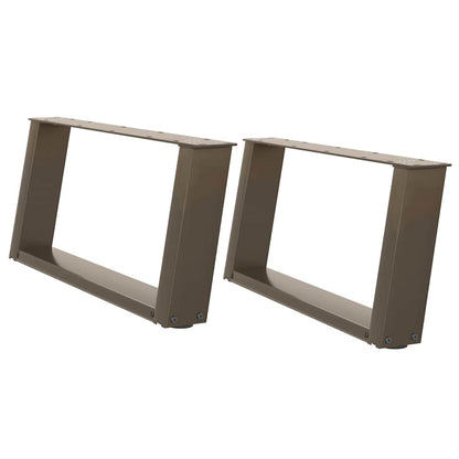 vidaXL Coffee Table Legs U-Shaped 2 pcs Natural Steel 60x(30-31) cm Steel
