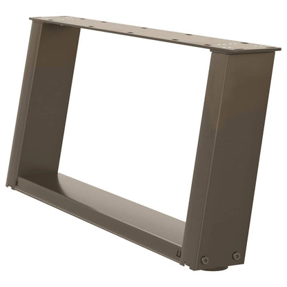 vidaXL Coffee Table Legs U-Shaped 2 pcs Natural Steel 60x(30-31) cm Steel