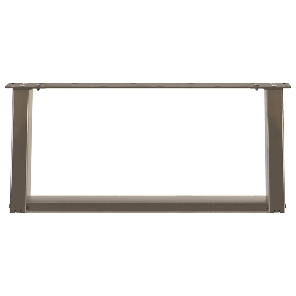 vidaXL Coffee Table Legs U-Shaped 2 pcs Natural Steel 60x(30-31) cm Steel