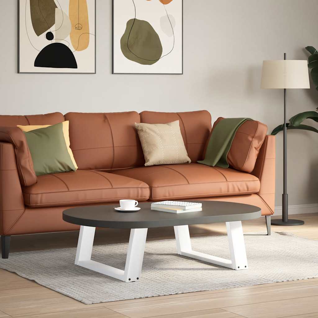 vidaXL Coffee Table Legs U-Shaped 2 pcs White 70x(30-31) cm Steel