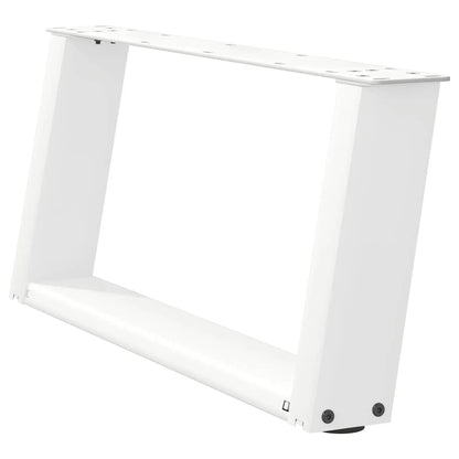 vidaXL Coffee Table Legs U-Shaped 2 pcs White 70x(30-31) cm Steel