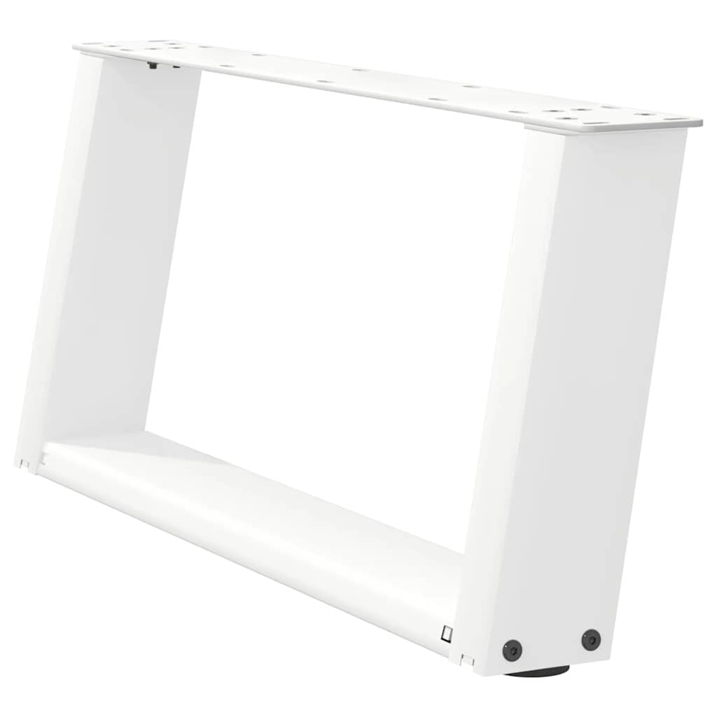 vidaXL Coffee Table Legs U-Shaped 2 pcs White 70x(30-31) cm Steel