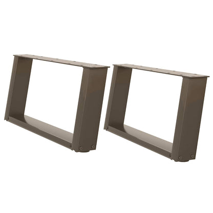 vidaXL Coffee Table Legs U-Shaped 2 pcs Natural Steel 70x(30-31) cm Steel