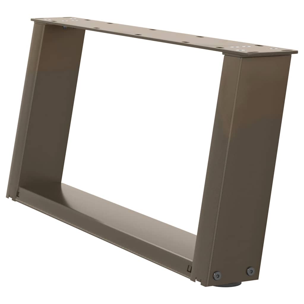vidaXL Coffee Table Legs U-Shaped 2 pcs Natural Steel 70x(30-31) cm Steel