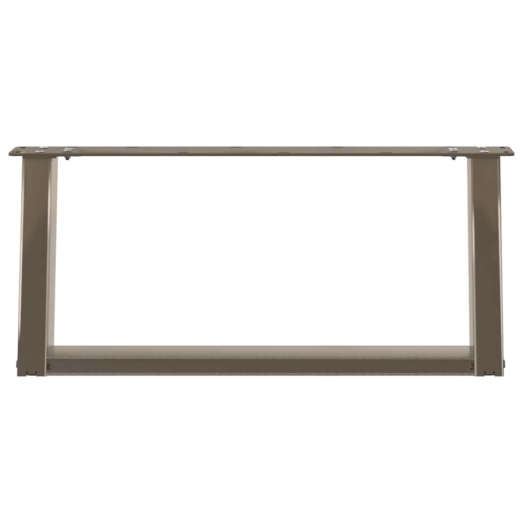 vidaXL Coffee Table Legs U-Shaped 2 pcs Natural Steel 70x(30-31) cm Steel
