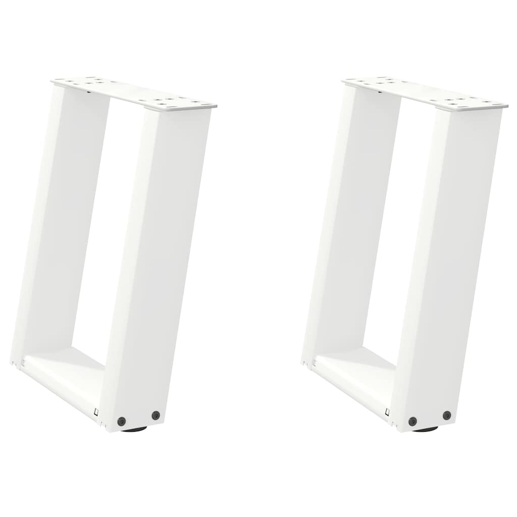 vidaXL Coffee Table Legs U-Shaped 2 pcs White 28x(42-43) cm Steel