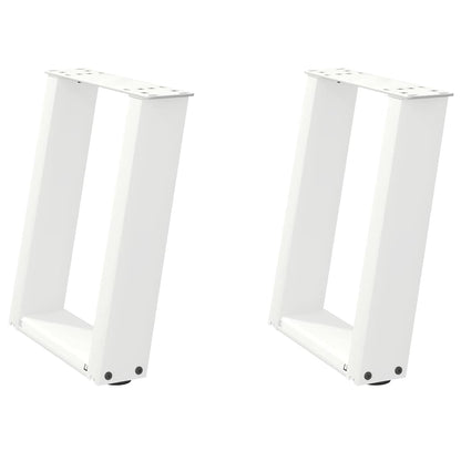 vidaXL Coffee Table Legs U-Shaped 2 pcs White 28x(42-43) cm Steel
