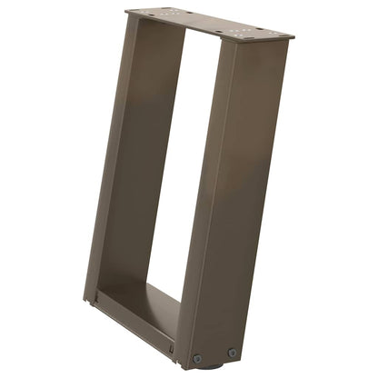 vidaXL Coffee Table Legs U-Shaped 2 pcs Natural Steel 28x(42-43) cm Steel