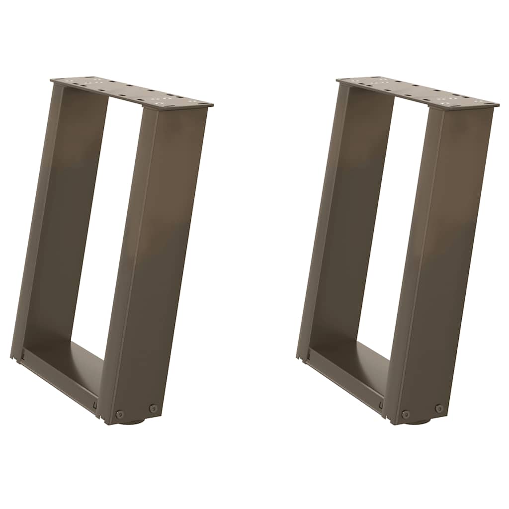 vidaXL Coffee Table Legs U-Shaped 2 pcs Natural Steel 38x(42-43) cm Steel