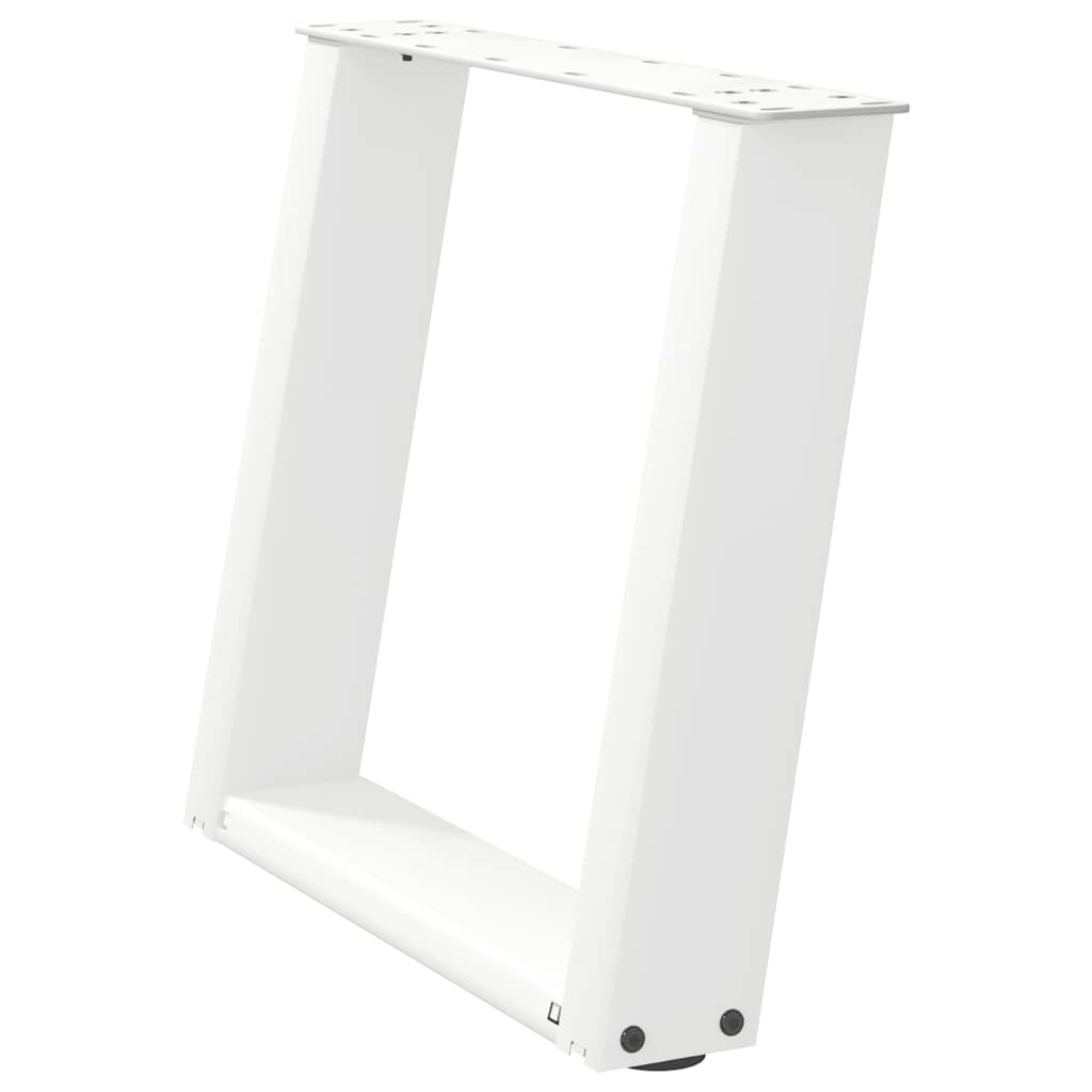 vidaXL Coffee Table Legs U-Shaped 2 pcs White 50x(42-43) cm Steel