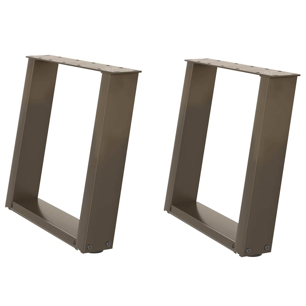 vidaXL Coffee Table Legs U-Shaped 2 pcs Natural Steel 50x(42-43) cm Steel