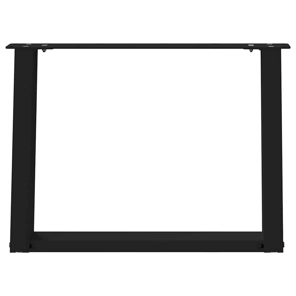 vidaXL Coffee Table Legs U-Shaped 2 pcs Black 60x(42-43) cm Steel