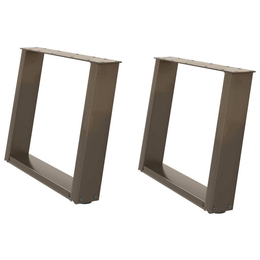 vidaXL Coffee Table Legs U-Shaped 2 pcs Natural Steel 60x(42-43) cm Steel