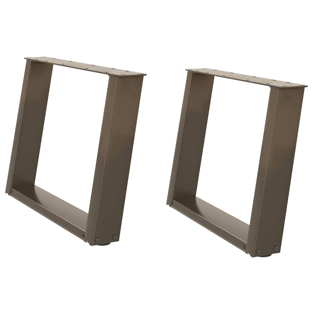 vidaXL Coffee Table Legs U-Shaped 2 pcs Natural Steel 60x(42-43) cm Steel