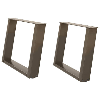 vidaXL Coffee Table Legs U-Shaped 2 pcs Natural Steel 60x(42-43) cm Steel
