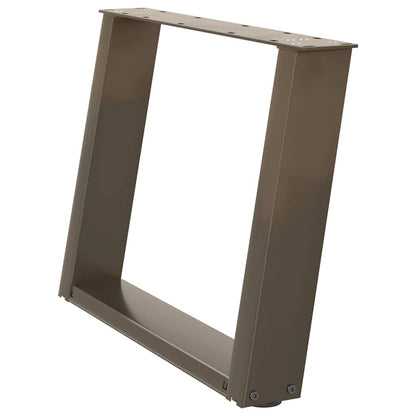 vidaXL Coffee Table Legs U-Shaped 2 pcs Natural Steel 60x(42-43) cm Steel