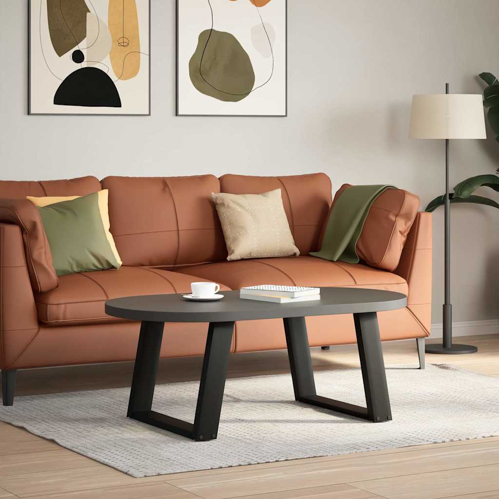 vidaXL Coffee Table Legs U-Shaped 2 pcs Black 70x(42-43) cm Steel