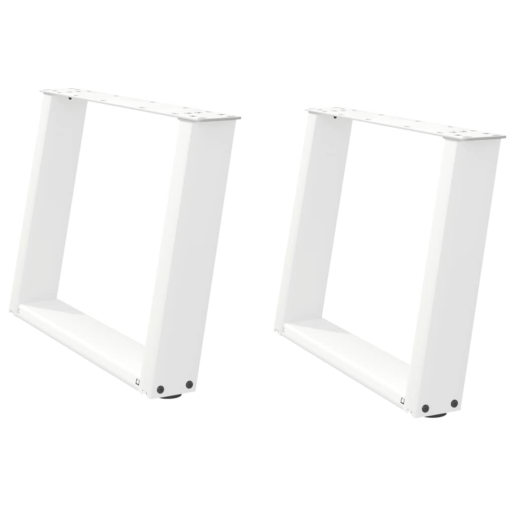 vidaXL Coffee Table Legs U-Shaped 2 pcs White 70x(42-43) cm Steel
