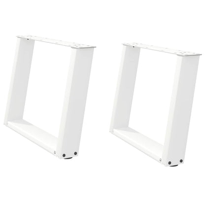 vidaXL Coffee Table Legs U-Shaped 2 pcs White 70x(42-43) cm Steel
