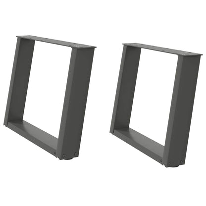 vidaXL Coffee Table Legs U-Shaped 2 pcs Anthracite 70x(42-43) cm Steel