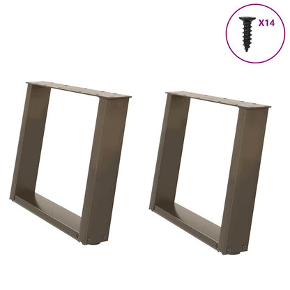 vidaXL Coffee Table Legs U-Shaped 2 pcs Natural Steel 70x(42-43) cm Steel