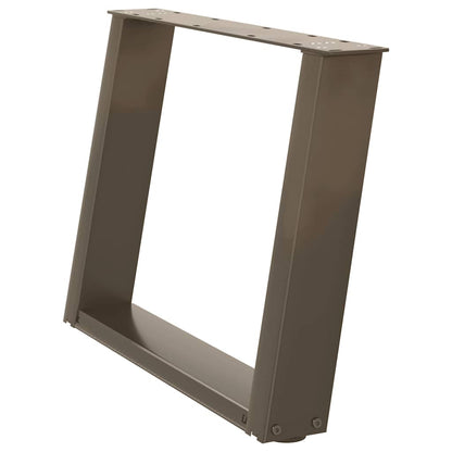 vidaXL Coffee Table Legs U-Shaped 2 pcs Natural Steel 70x(42-43) cm Steel