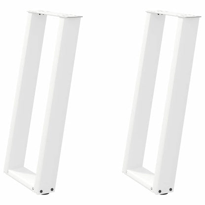 vidaXL Console Table Legs U-Shaped 2 pcs White 28x(72-73) cm Steel