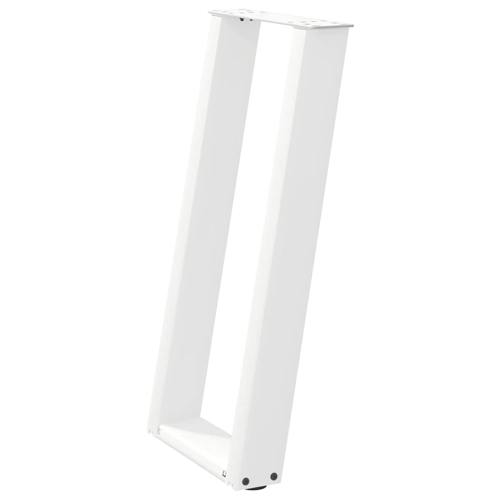 vidaXL Console Table Legs U-Shaped 2 pcs White 28x(72-73) cm Steel