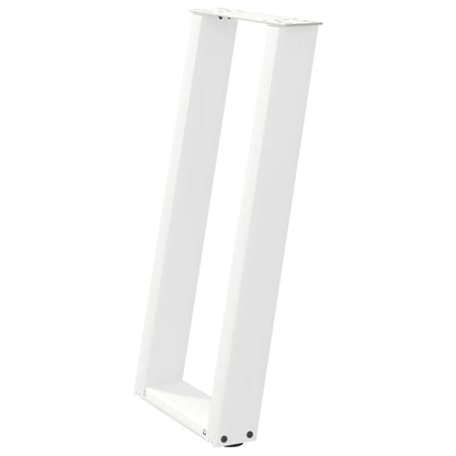 vidaXL Console Table Legs U-Shaped 2 pcs White 28x(72-73) cm Steel