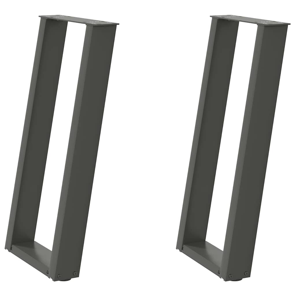 vidaXL Console Table Legs U-Shaped 2 pcs Anthracite 28x(72-73) cm Steel