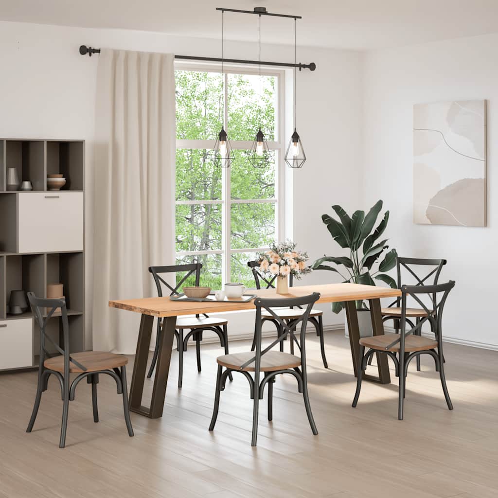 vidaXL Console Table Legs U-Shaped 2 pcs Natural Steel 28x(72-73) cm Steel