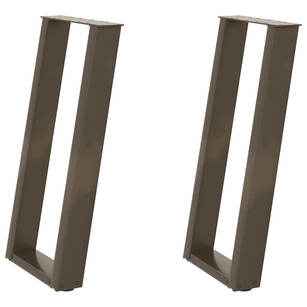 vidaXL Console Table Legs U-Shaped 2 pcs Natural Steel 38x(72-73) cm Steel