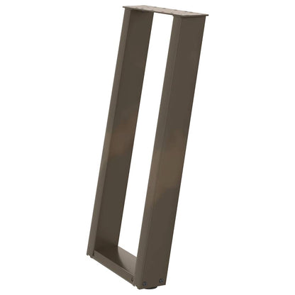 vidaXL Console Table Legs U-Shaped 2 pcs Natural Steel 38x(72-73) cm Steel