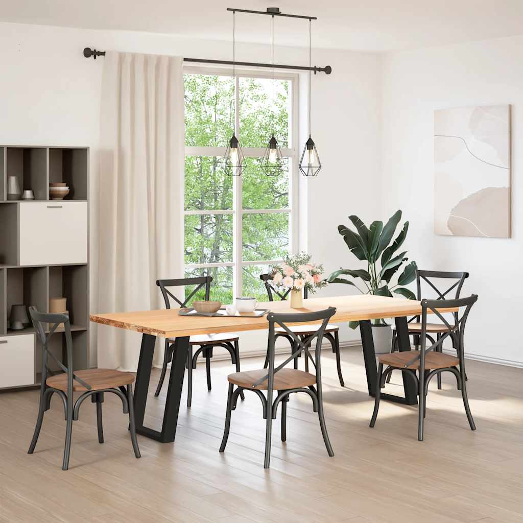 vidaXL Dining Table Legs U-Shaped 2 pcs Black 50x(72-73) cm Steel