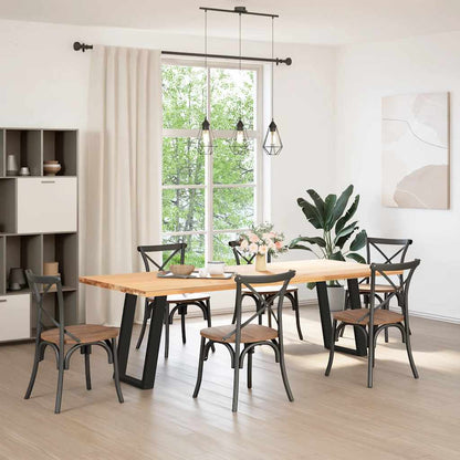 vidaXL Dining Table Legs U-Shaped 2 pcs Black 50x(72-73) cm Steel
