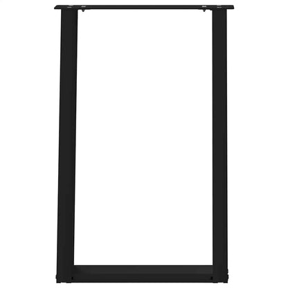 vidaXL Dining Table Legs U-Shaped 2 pcs Black 50x(72-73) cm Steel