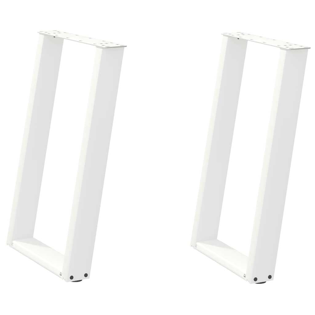 vidaXL Dining Table Legs U-Shaped 2 pcs White 50x(72-73) cm Steel