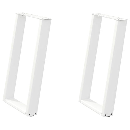 vidaXL Dining Table Legs U-Shaped 2 pcs White 50x(72-73) cm Steel