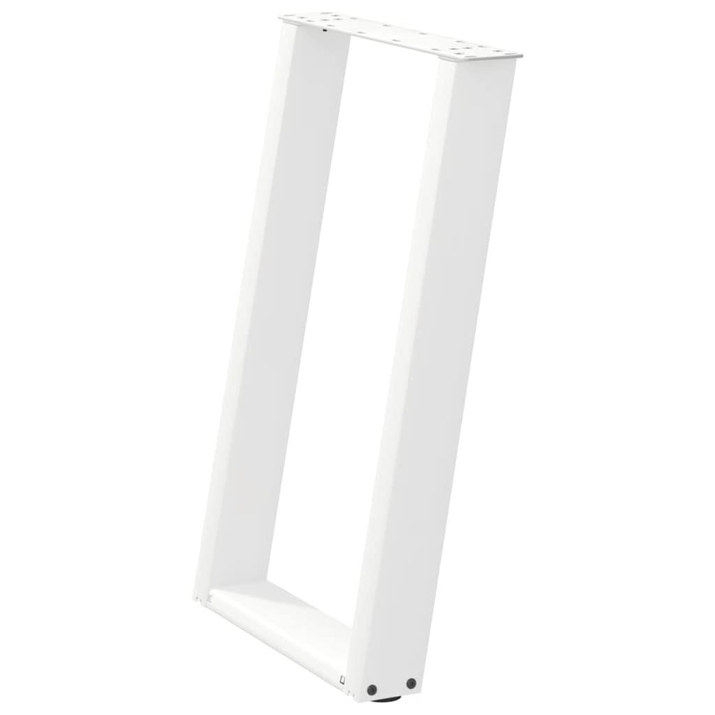 vidaXL Dining Table Legs U-Shaped 2 pcs White 50x(72-73) cm Steel