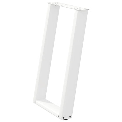 vidaXL Dining Table Legs U-Shaped 2 pcs White 50x(72-73) cm Steel